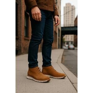 COLE HAAN MENS ZERO GRAND CHUKKA BOOT SZ 11 BROWN/BEIGE SUEDE